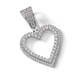 Sterling Silver CZ Heart Necklace Charm