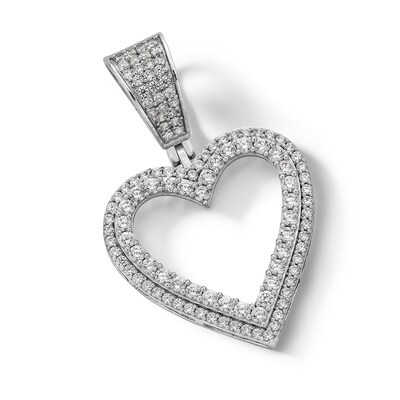 Sterling Silver CZ Heart Necklace Charm