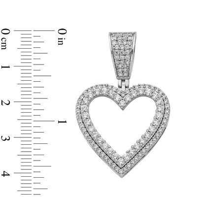 Sterling Silver CZ Heart Necklace Charm