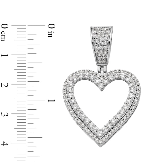 Sterling Silver CZ Heart Necklace Charm