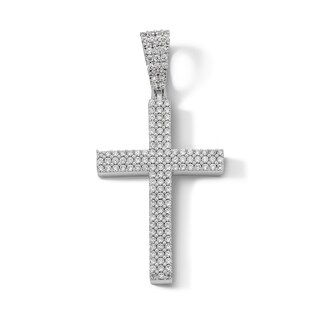Sterling Silver CZ Cross Necklace Charm