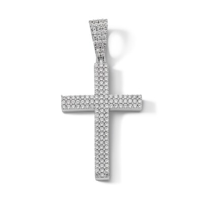 Sterling Silver CZ Cross Necklace Charm