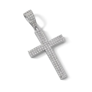 Sterling Silver CZ Cross Necklace Charm