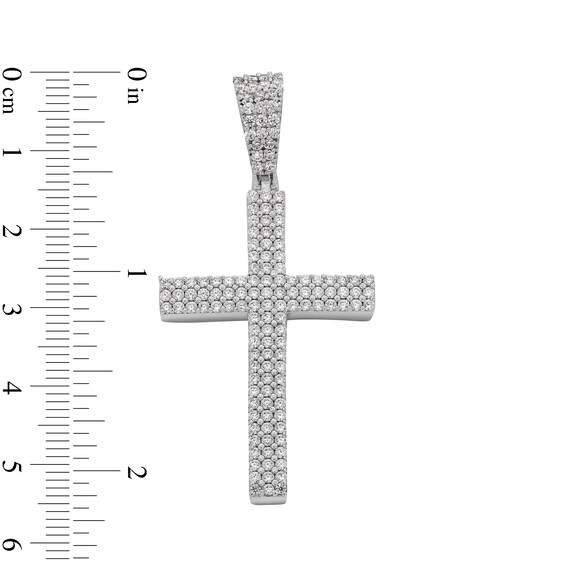 Sterling Silver CZ Cross Necklace Charm