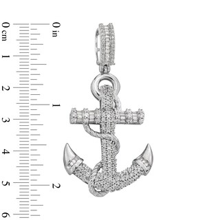 Sterling Silver CZ Anchor Necklace Charm