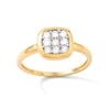 Thumbnail Image 1 of ​​​​​​​14K Gold Plated 1/3 CT. T.W. Lab-Grown Diamond Square Rounded Edge Frame Ring