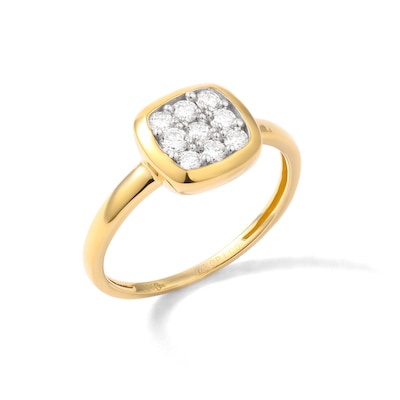 ​​​​​​​14K Gold Plated 1/3 CT. T.W. Lab-Grown Diamond Square Rounded Edge Frame Ring