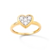 Thumbnail Image 1 of 14K Gold Plated 1/3 CT. TW. Lab-Grown Diamond Heart Framed Ring