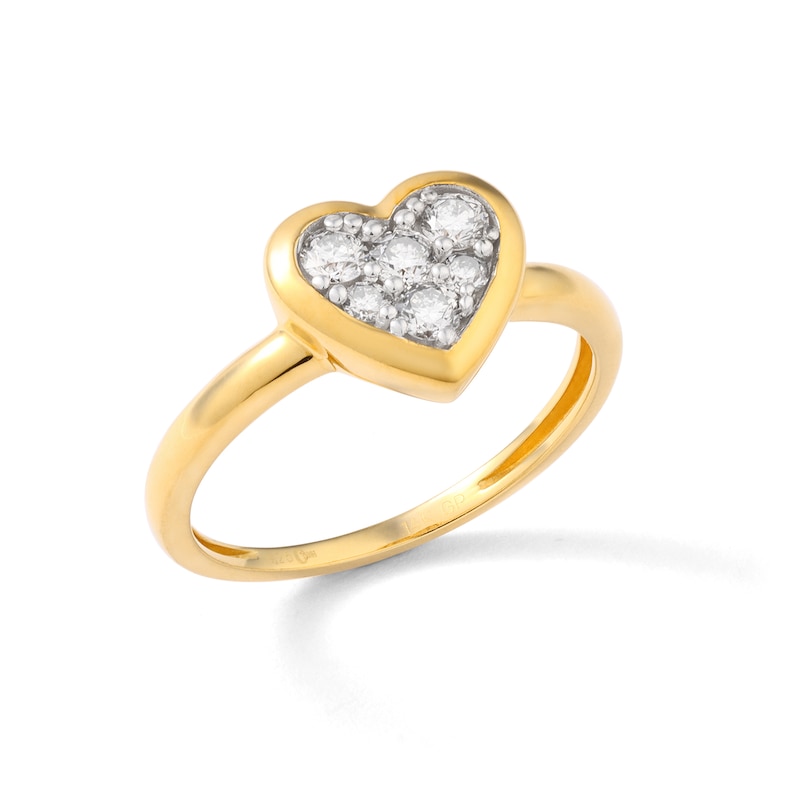 Main Image 2 of 14K Gold Plated 1/3 CT. TW. Lab-Grown Diamond Heart Framed Ring