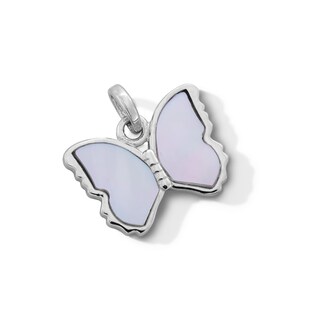 Sterling Silver Mother-of-Pearl Butterfly Necklace Charm