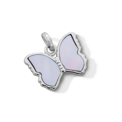 Sterling Silver Mother-of-Pearl Butterfly Necklace Charm