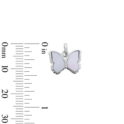 Sterling Silver Mother-of-Pearl Butterfly Necklace Charm