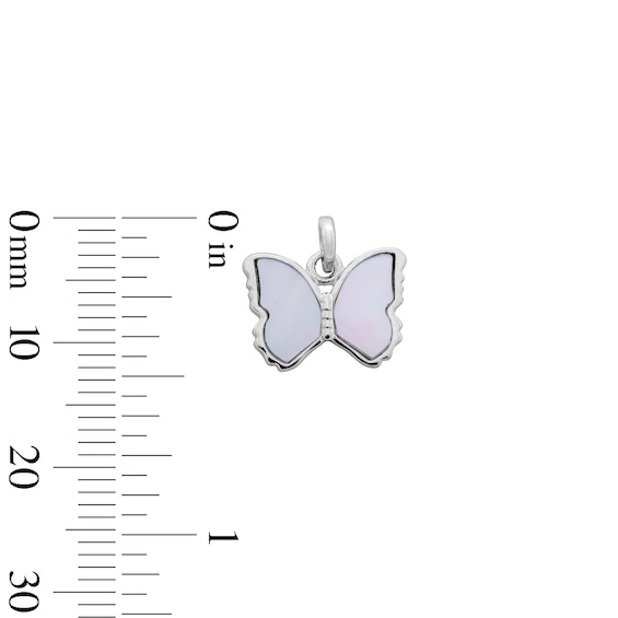 Sterling Silver Mother-of-Pearl Butterfly Necklace Charm