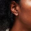 Thumbnail Image 2 of 10K White Gold CZ Basket Studs
