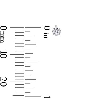 10K Solid White Gold 3mm CZ Solitaire Studs