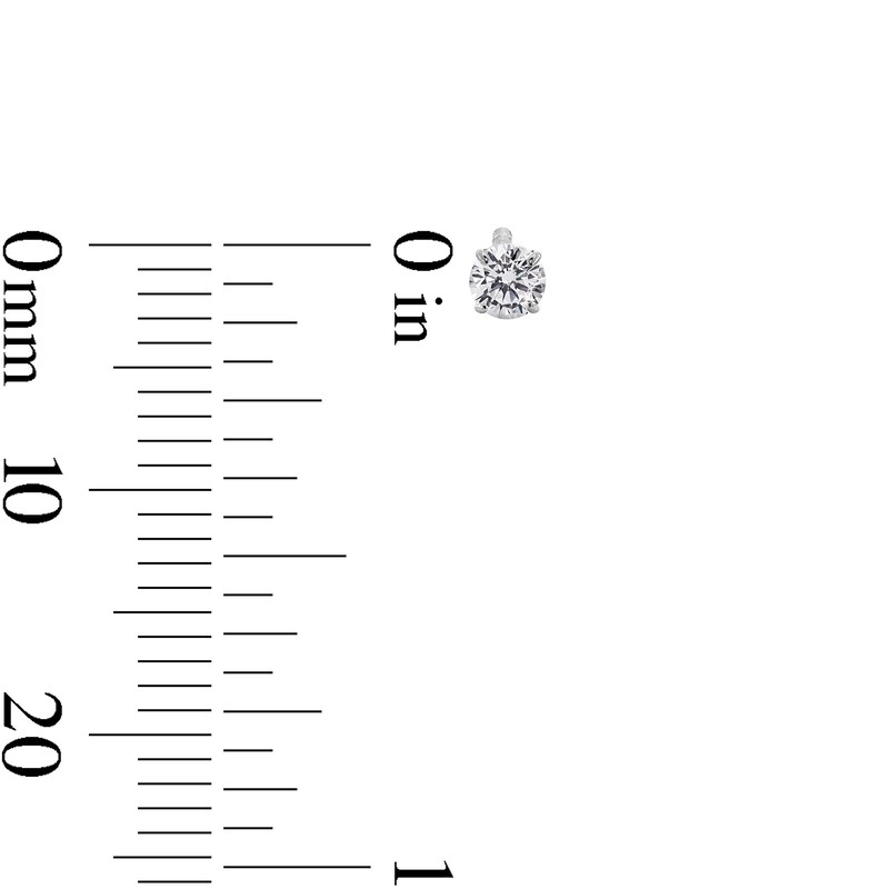 Main Image 3 of 10K White Gold CZ Basket Studs