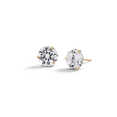 14K Solid Gold 8mm CZ Solitaire Martini Studs