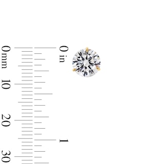 14K Solid Gold 8mm CZ Solitaire Martini Studs