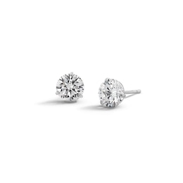 14K Solid White Gold 6mm CZ Solitaire Martini Studs