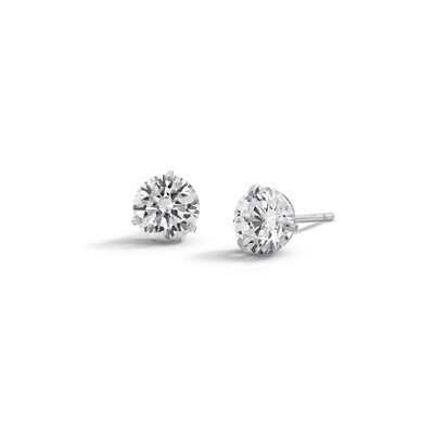 14K Solid Gold 6mm CZ Solitaire Martini Studs