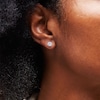 Thumbnail Image 2 of 14K Solid White Gold 6mm CZ Solitaire Martini Studs