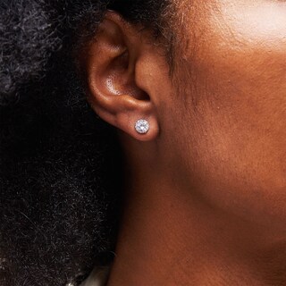 14K Solid Gold 6mm CZ Solitaire Martini Studs
