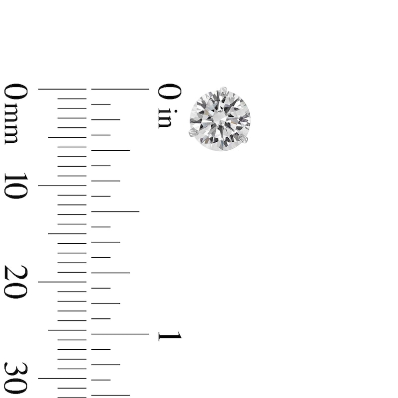 Main Image 3 of 14K Solid White Gold 6mm CZ Solitaire Martini Studs