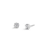 10K Semi-Solid White Gold 4mm CZ Solitaire Studs