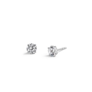 10K Semi-Solid White Gold 4mm CZ Solitaire Studs