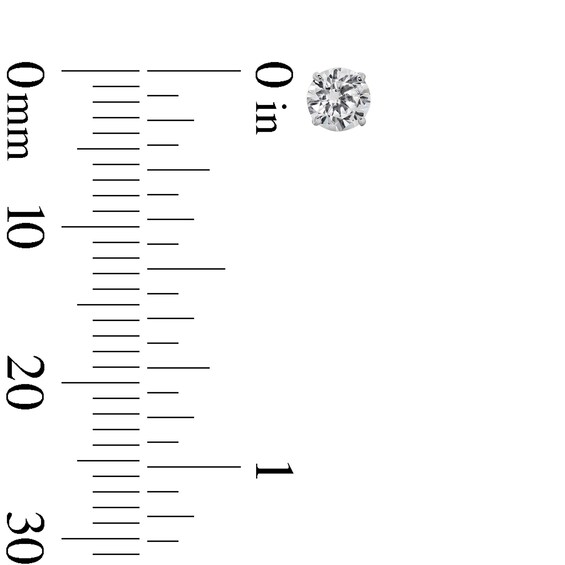 10K Semi-Solid White Gold 4mm CZ Solitaire Studs