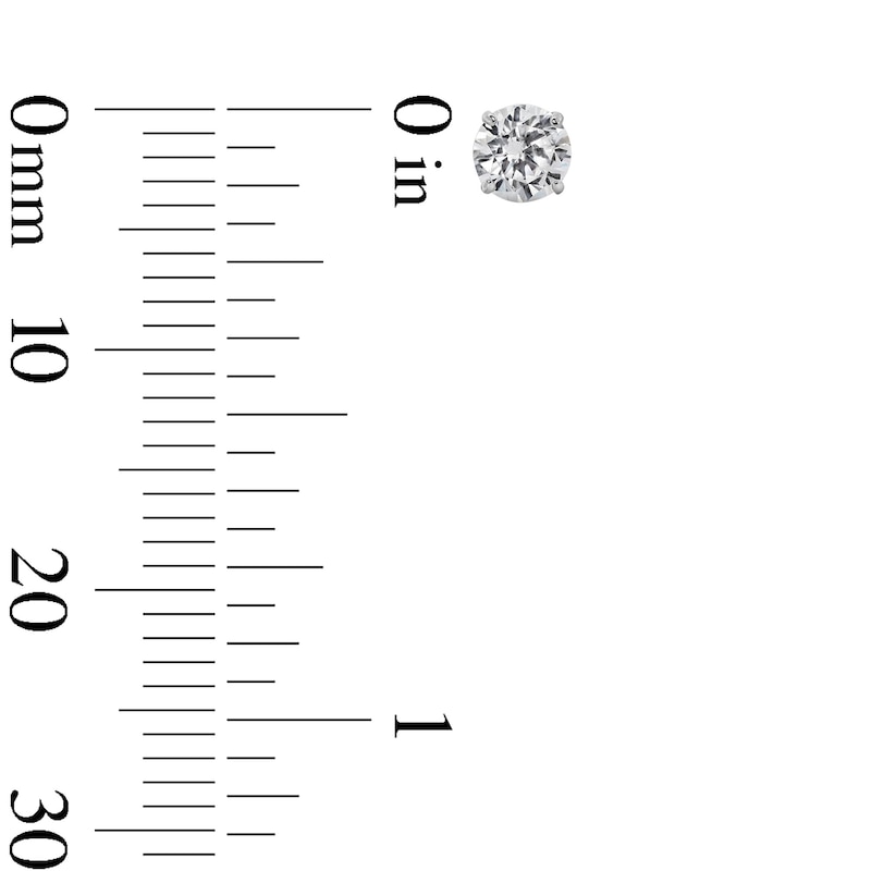 10K Semi-Solid White Gold 4mm CZ Solitaire Studs