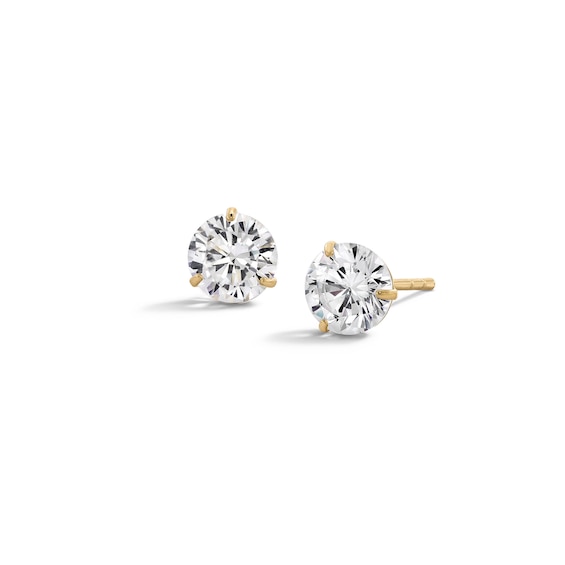 14K Solid Gold 6mm CZ Solitaire Martini Studs