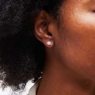 14K Solid Gold 6mm CZ Solitaire Martini Studs