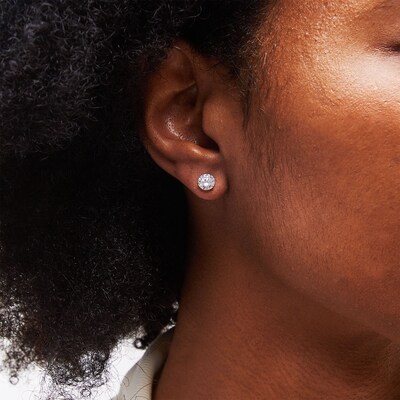 14K Solid Gold 6mm CZ Solitaire Martini Studs