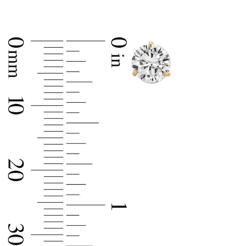 Main Image 3 of 14K Solid Gold 6mm CZ Solitaire Martini Studs