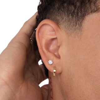 14K Solid Gold 6mm CZ Solitaire Martini Studs