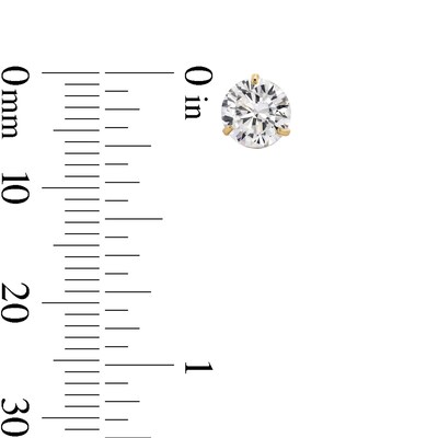 14K Solid Gold 6mm CZ Solitaire Martini Studs