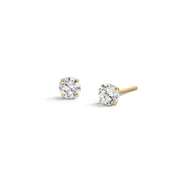 10K Semi-Solid Gold 4mm CZ Solitaire Studs