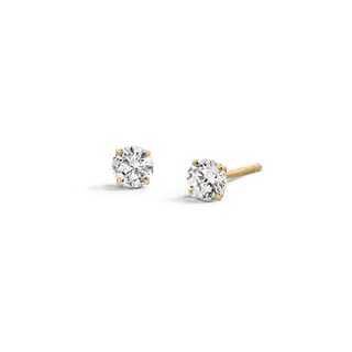 10K Semi-Solid Gold 4mm CZ Solitaire Studs