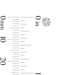 10K Semi-Solid Gold 4mm CZ Solitaire Studs