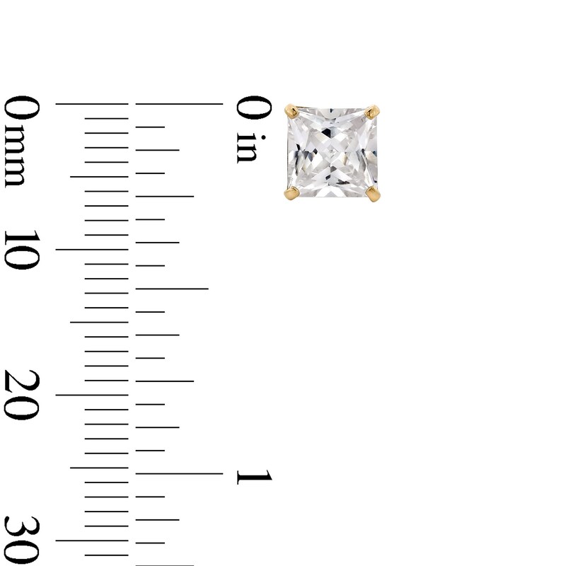 Main Image 3 of 14K Gold CZ Square Studs
