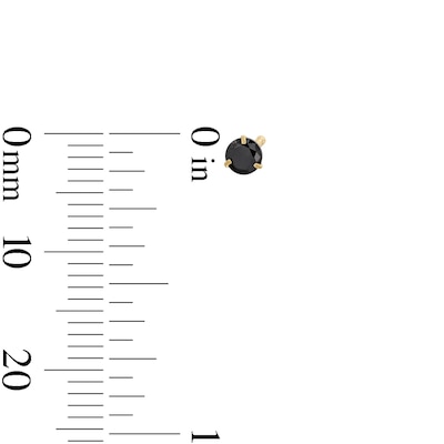 14K Gold CZ Black Martini Studs