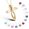 Thumbnail Image 3 of 14K Gold Plated Four Birthstone Cross Pendant Necklace
