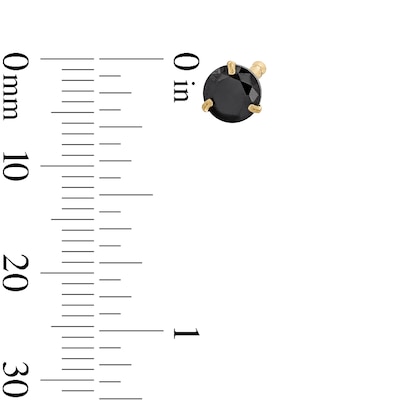 14K Gold CZ Black Martini Studs