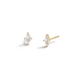 10K Gold CZ Rhombus Studs