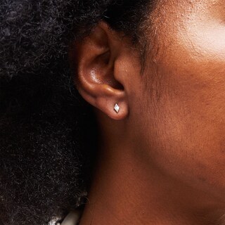 10K Gold CZ Rhombus Studs
