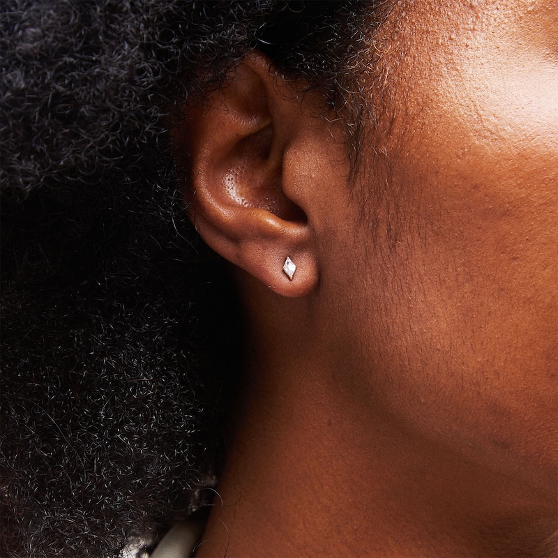 Main Image 2 of 10K Gold CZ Rhombus Studs