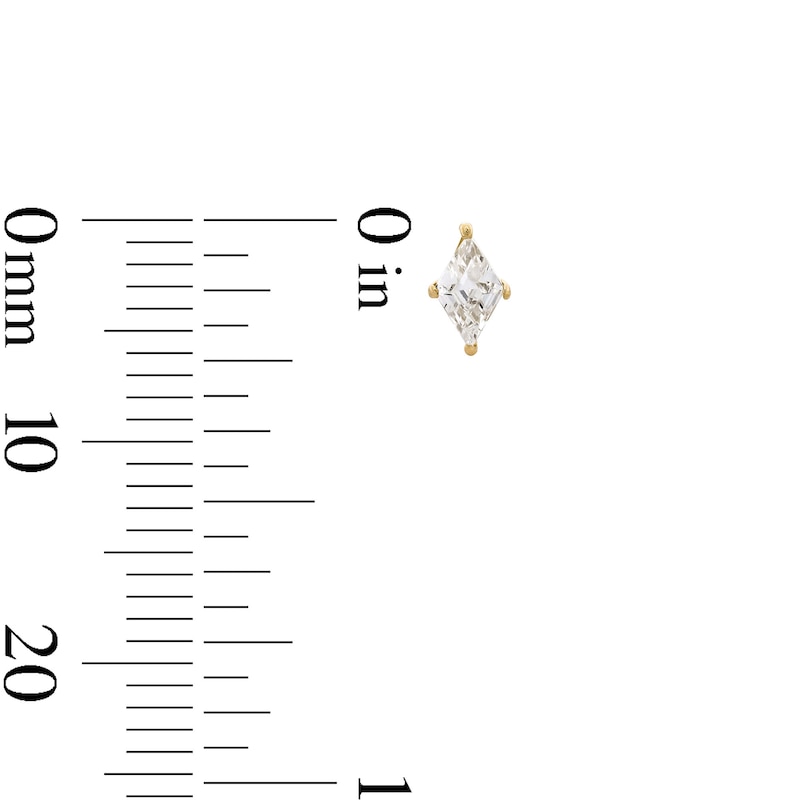 Main Image 3 of 10K Gold CZ Rhombus Studs