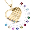 Thumbnail Image 3 of 14K Gold Plated Birthstone Four Name Heart Pendant Necklace