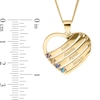 Thumbnail Image 4 of 14K Gold Plated Birthstone Four Name Heart Pendant Necklace